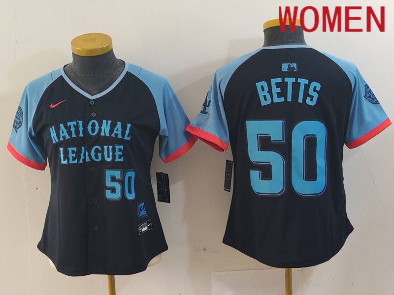 Women Los Angeles Dodgers #50 Betts Blue All star 2024 Nike MLB Jersey style 8154